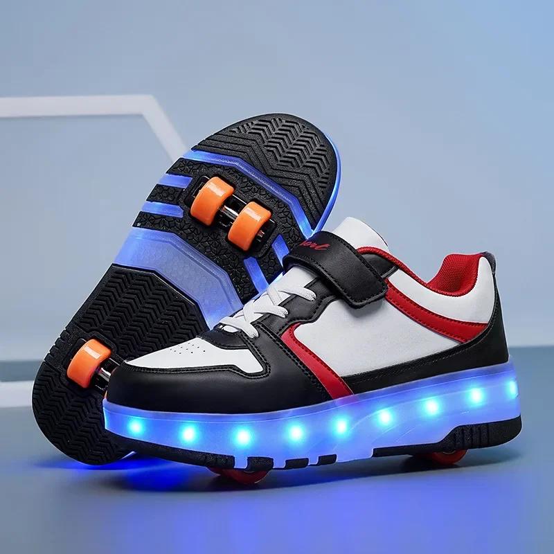 New Cross-Border Roller Skate Shoes For Men Women Children Detachable Deformable Wheels Inline Skating Shoes Ice Skating Shoes