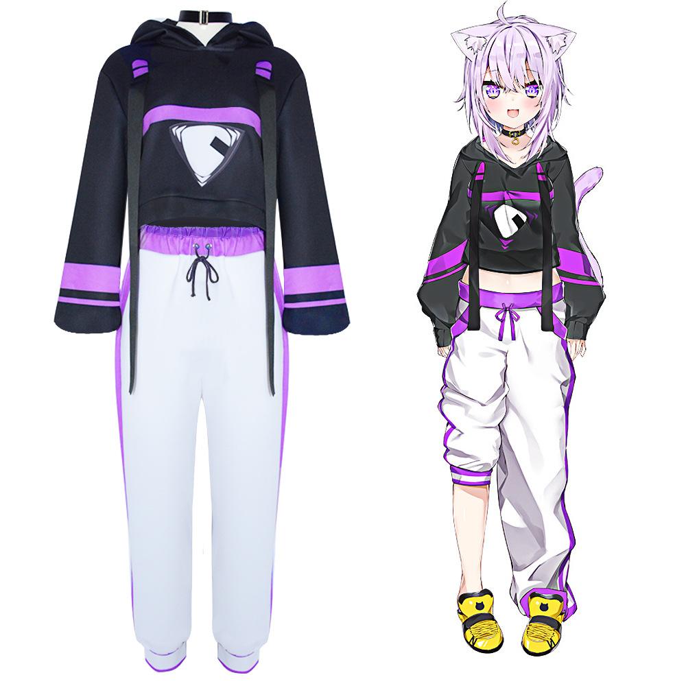 Nekomata Okayu Cosplay Costume Include Fur Tail Costume Halloween Cosplay Costume