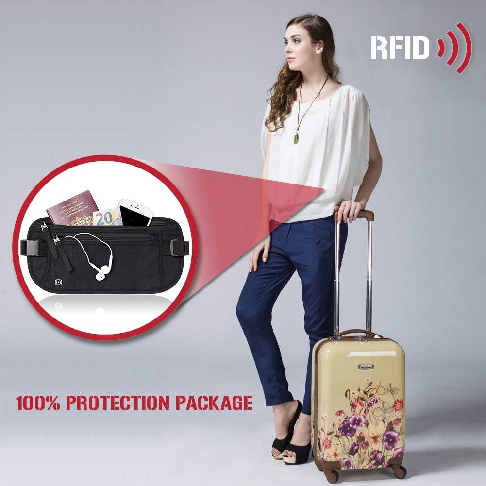 Reise-Geldgürtel Schlanker Passhalter RFID-Blockierende Reisetasche zum Schutz von Bargeld Kreditkarten und Reisedokumenten