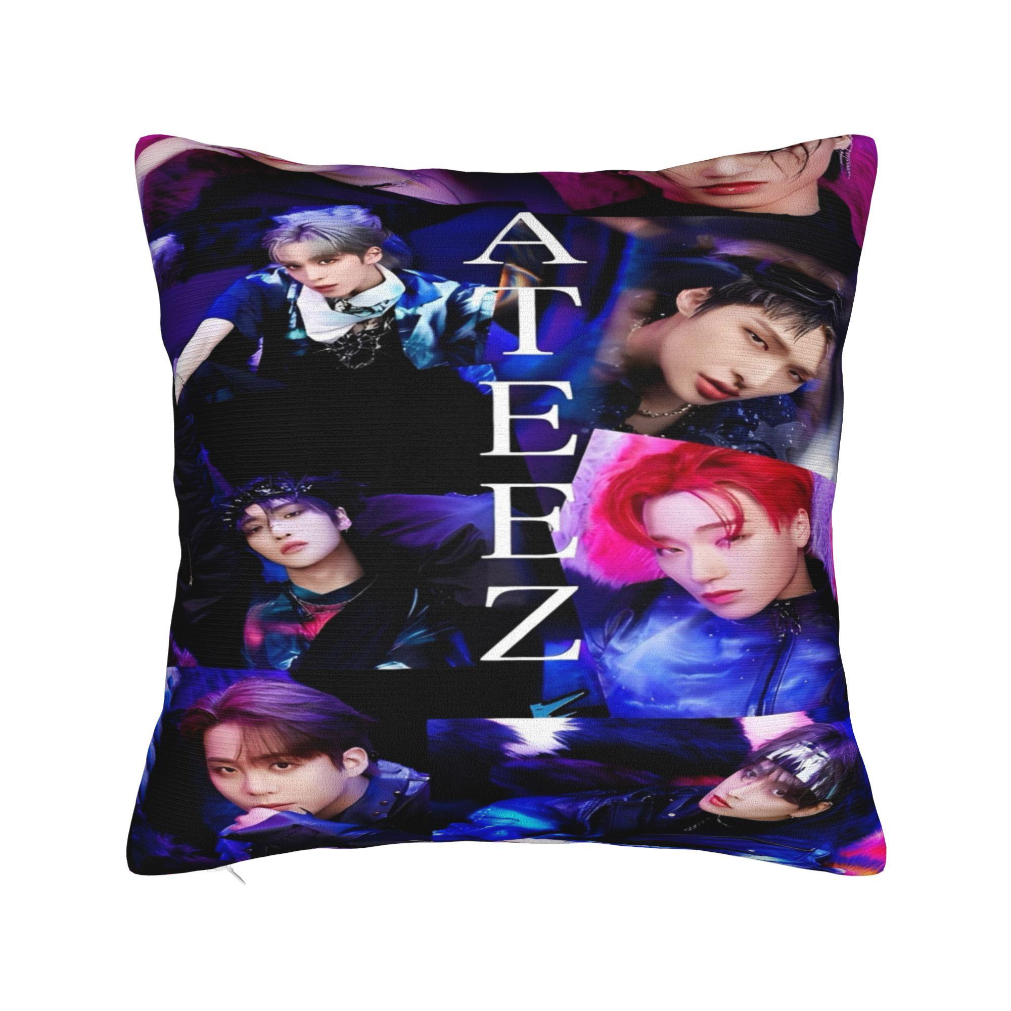 

Ateez kpop k-pop гурт лимонний краплі Наволочки Мерч З принтом Наволочка для подушки Подушка для дивана Домашні прикраси Квадратна Багаторозмірна 12x12in 30X30cm