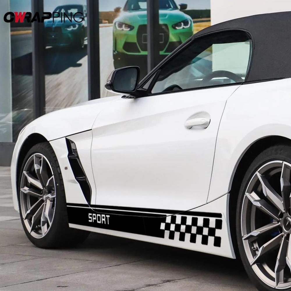 Motorcycle Sport Sticker Side Strip Skirt Auto Vinyl Door Stripes Graphics Sticker Body Side for Car Decorate Tuning Accessories