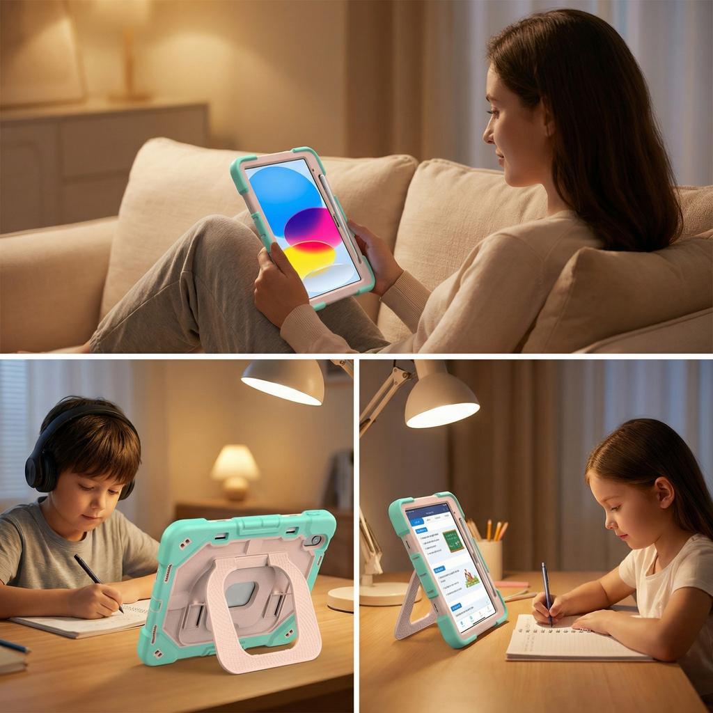 For ipad 11th Generation case A16 Shockproof Kids Kickstand Silicone Tablet case for ipad 11th Gen A16 10th Generation 10.9 Inch