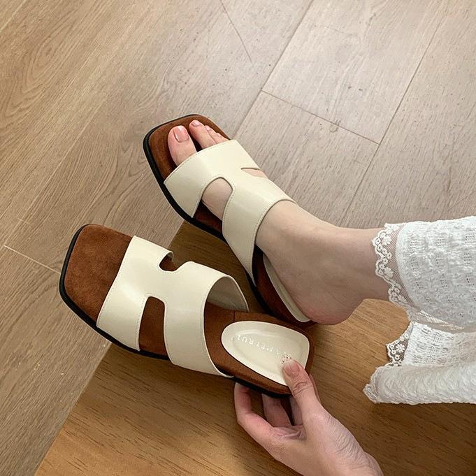 

Slippers women s beach shoes 2025 summer wear niche design I-shaped cool slippers YC12 35