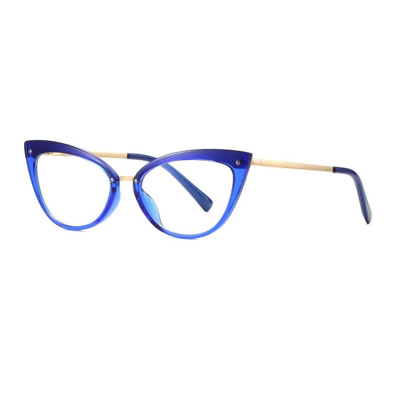 Occhiali da lettura più recenti con effetto occhio di gatto verde per donna, anti luce blu, per presbiopia, con lenti di ingrandimento +2 +6, occhiali