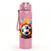 1PC Color Splash Soccer Ball Burst Print 750ml Color Plastic Sports Water Bottle Leakproof Flip Straw Lid Suitable for Sports Office Home Use