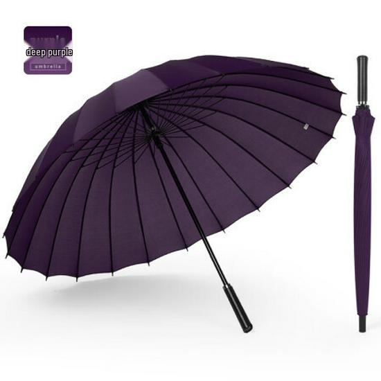 Extra-Large Windproof 24-Rib Umbrella - Double-Person Golf Umbrella with Long Handle, Business Design, Ideal for Rainstorms and Colorful Logos.
