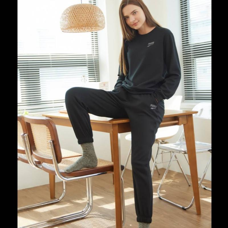 Puma Bodywear Puma Women S Mink Fleece Mock Neck Homewear Top And Bottom Set Choice