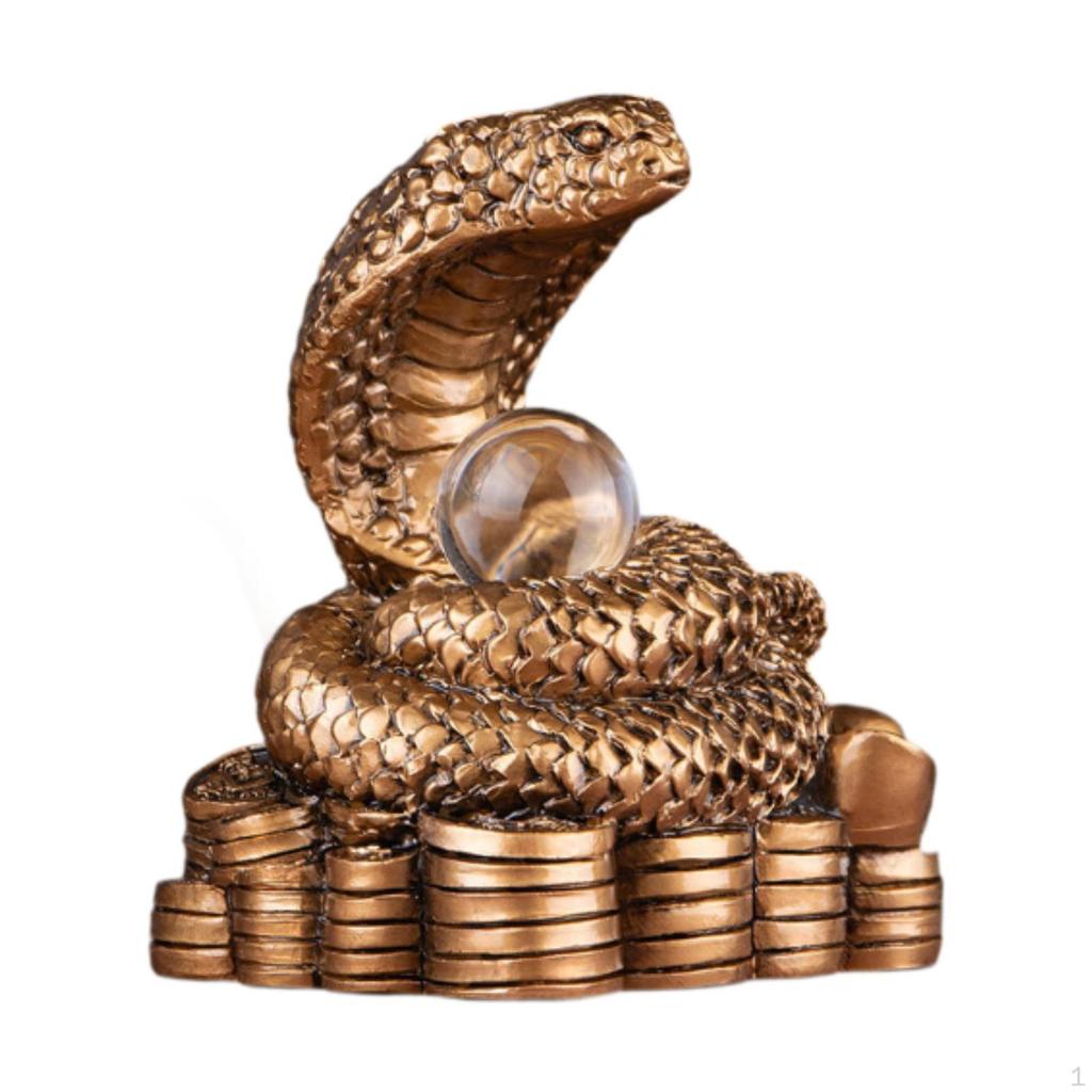 Statua Anno del Serpente Pezzo d'Arte da Collezione Feng Shui per Esposizione da Ufficio