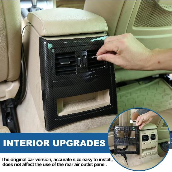 Hinterer Lüftungsgitter-Auslasspanel-Zierleiste Kompatibel mit BMW 3er E90 E91 2005-2012, ABS Hinterer Luftauslass-Panel Anti-Kratzschutz Rahmenabdeckung