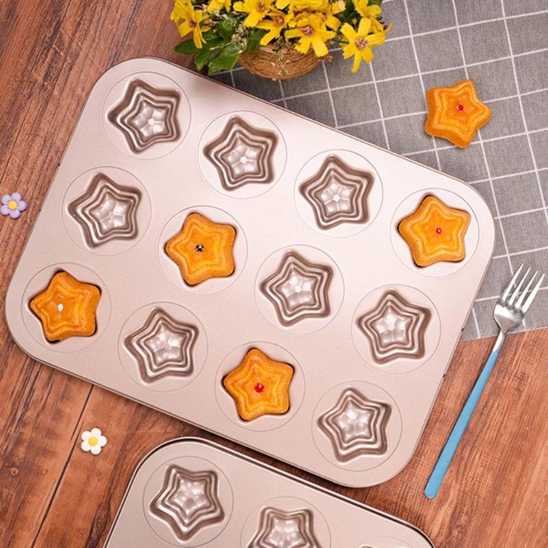 Kuchenform Leicht zu reinigen Dessert Backformen Sternförmiges Kohlenstahlmaterial Kuchenformen Geschenk für Backbegeisterte