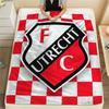 FC Utrecht bedeckte Flanelldecke, weicher Überwurf für Schlafzimmer Sofa, waschbar, Fußballfanartikel, tolles Geschenk.