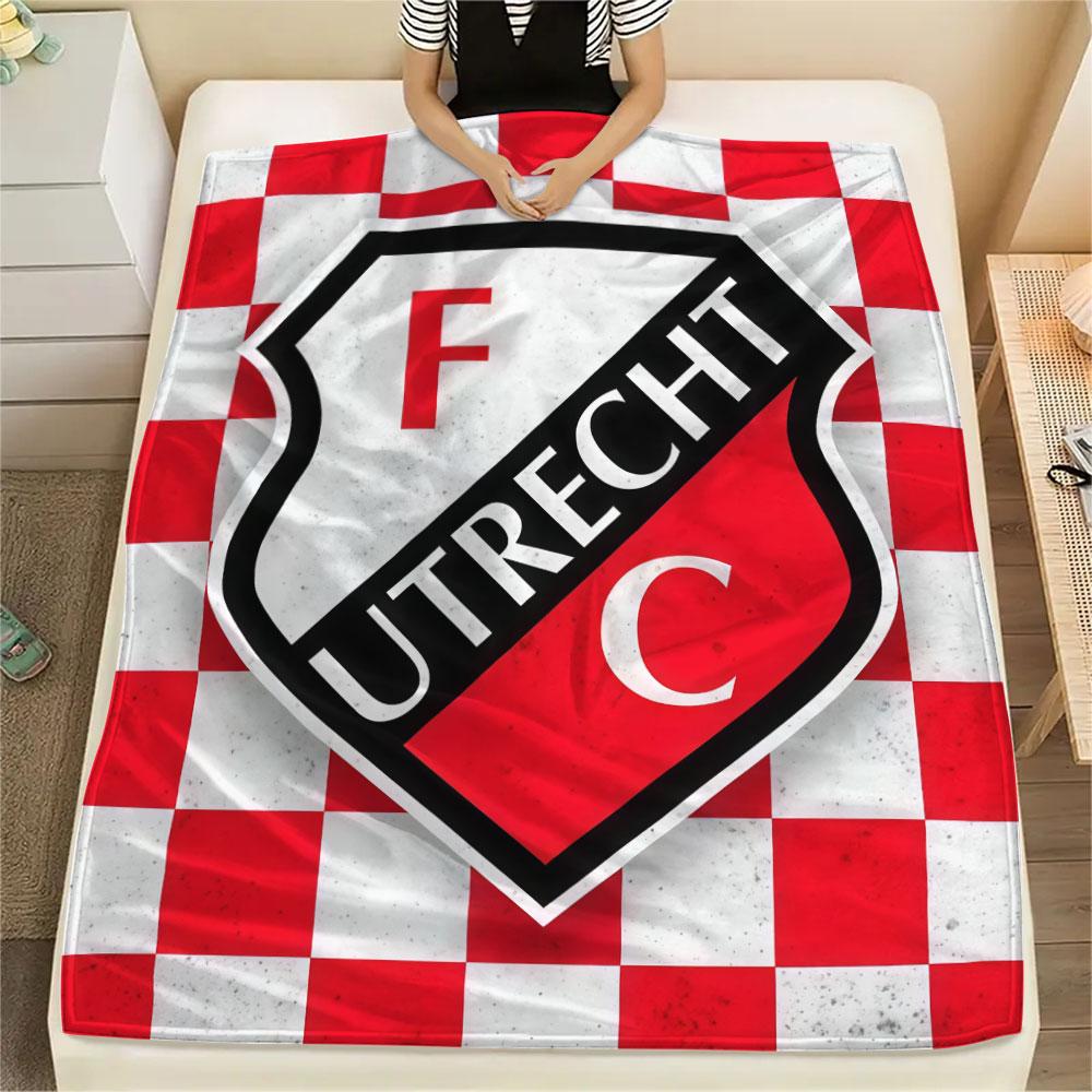 FC Utrecht bedeckte Flanelldecke, weicher Überwurf für Schlafzimmer Sofa, waschbar, Fußballfanartikel, tolles Geschenk.