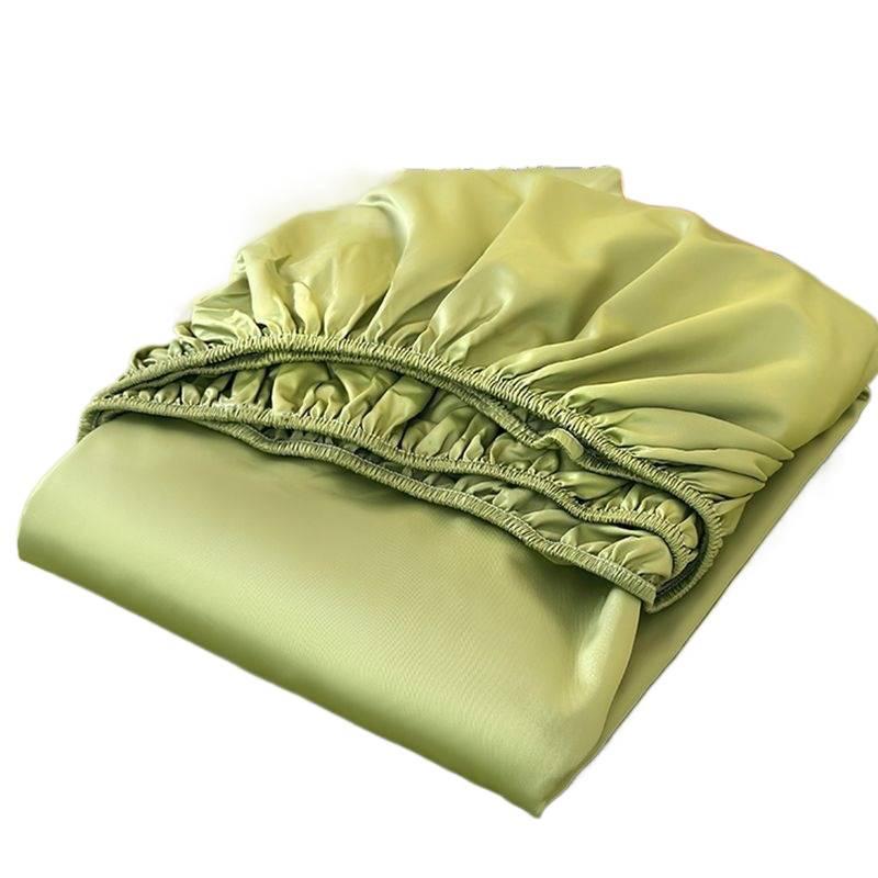 Summer Ice Silk Cooling Fitted Sheet 3-Piece Set with Anti-Slip Full Mattress Cover