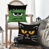 1/4Pcs Halloween Pillowcase, Halloween Orange Fun Emoji Cushion Cover, Decorative Sofa, Living Room, Bedroom Cushion Cover