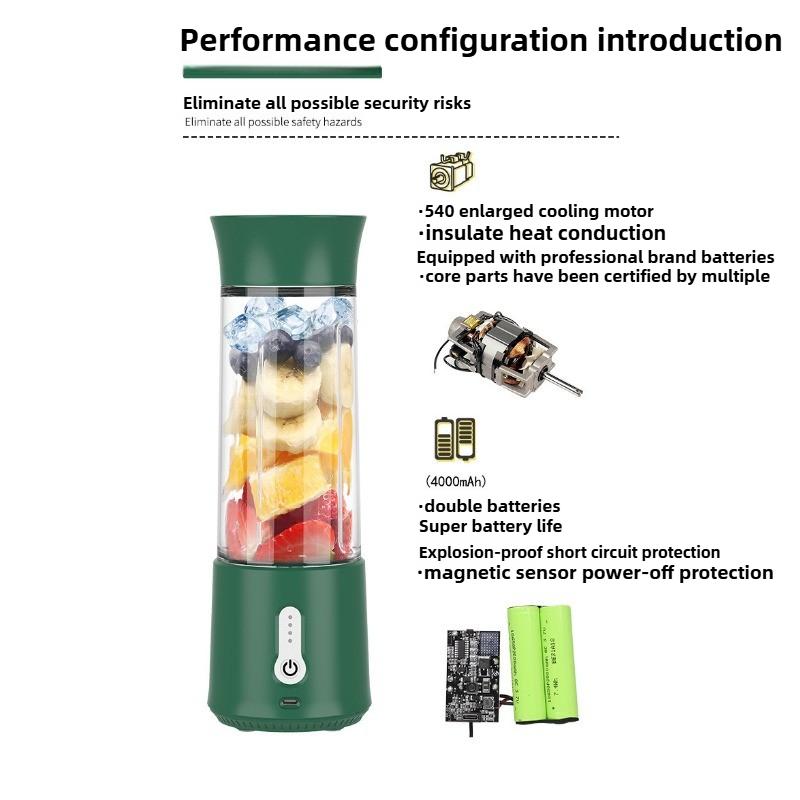 Portable Juice Cup Wireless Fruit Cooker Fruit and Vegetable Electric Juice Extractor Small Mini Juice Cup for Home Use