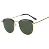 Korean Retro Half-Frame Round Sunglasses for Men & Women