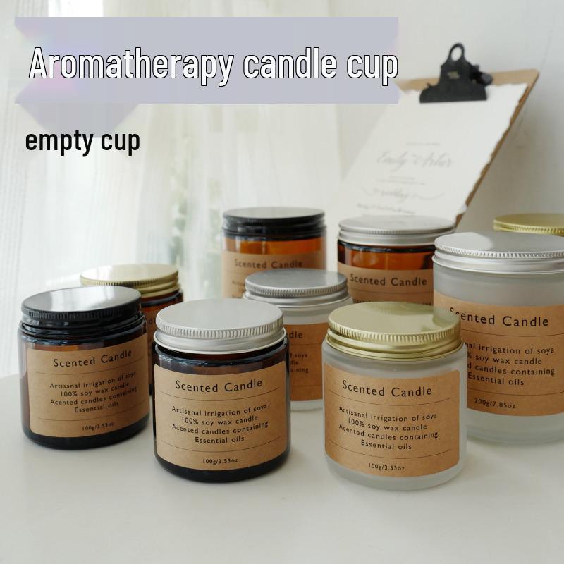 Glass Tea-Colored Aromatherapy Candle Holder and Cup Set