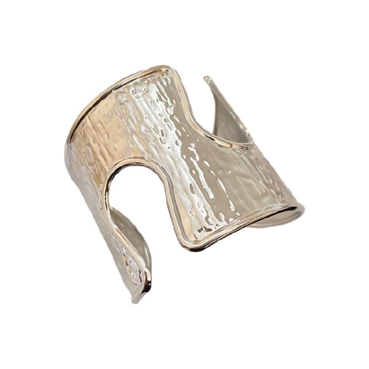 

Versatile Pleated Open Cuff Iron Material 52g Lightweight Fashion Item Bangle for Multiple Settings Gift Option
