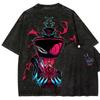 Vintage Washed Hazbin Hotel Graphic T-shirt Unisex Oversized Casual Streetwear Short Sleeve Heavy Cotton Breathable Comfortable Tee Tops