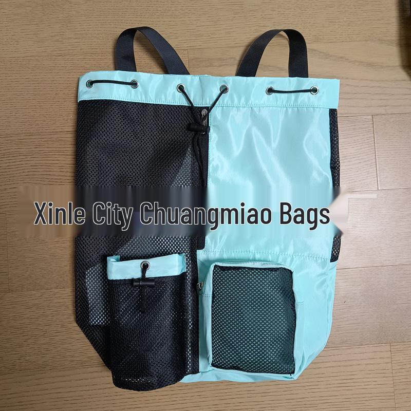 Mesh Drawstring Backpack with Wet Bag for Swimming, Beach, Gym & Workout Equipment