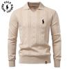 Polo Ralph Lauren 2025 Podzim a Zima Nový Vyšívaný Pánský Žakárový Svetr Pánský Pulovr Svetr Jednobarevný Svetr s V-výstřihem Pánský