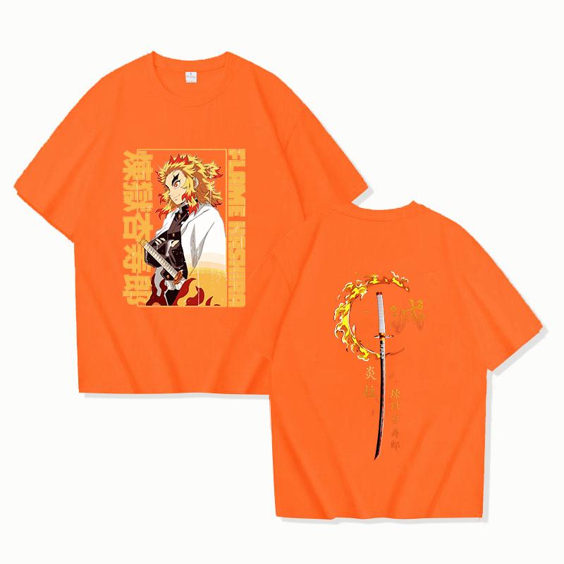 New Anime Rengoku Kyoujurou T Shirt Unisex Short Sleeve O Neck Summer Casual Pattern Printing T-shirt Top Tee