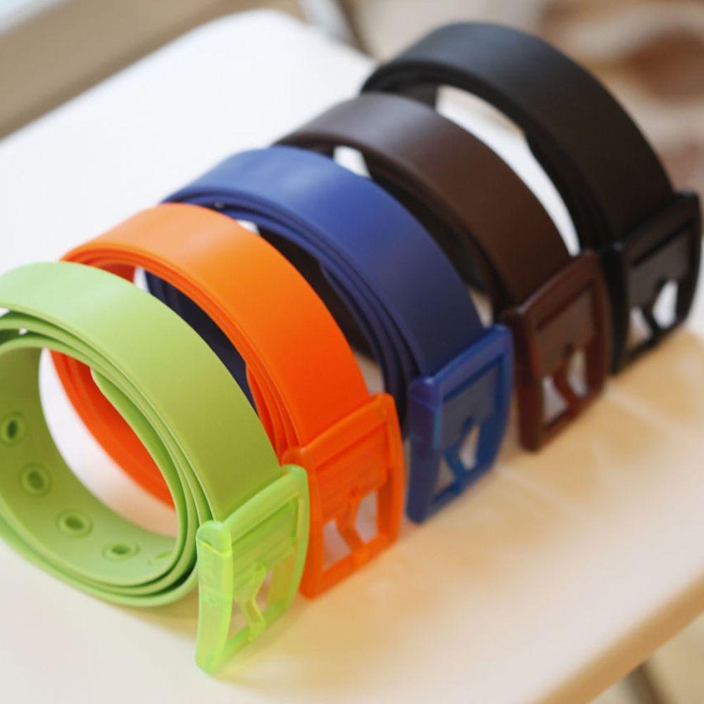 Plastic Buckle Waist Belt Strap Smooth Buckle Cummerbund Belts Waistband Silicone Belt Casual Belts