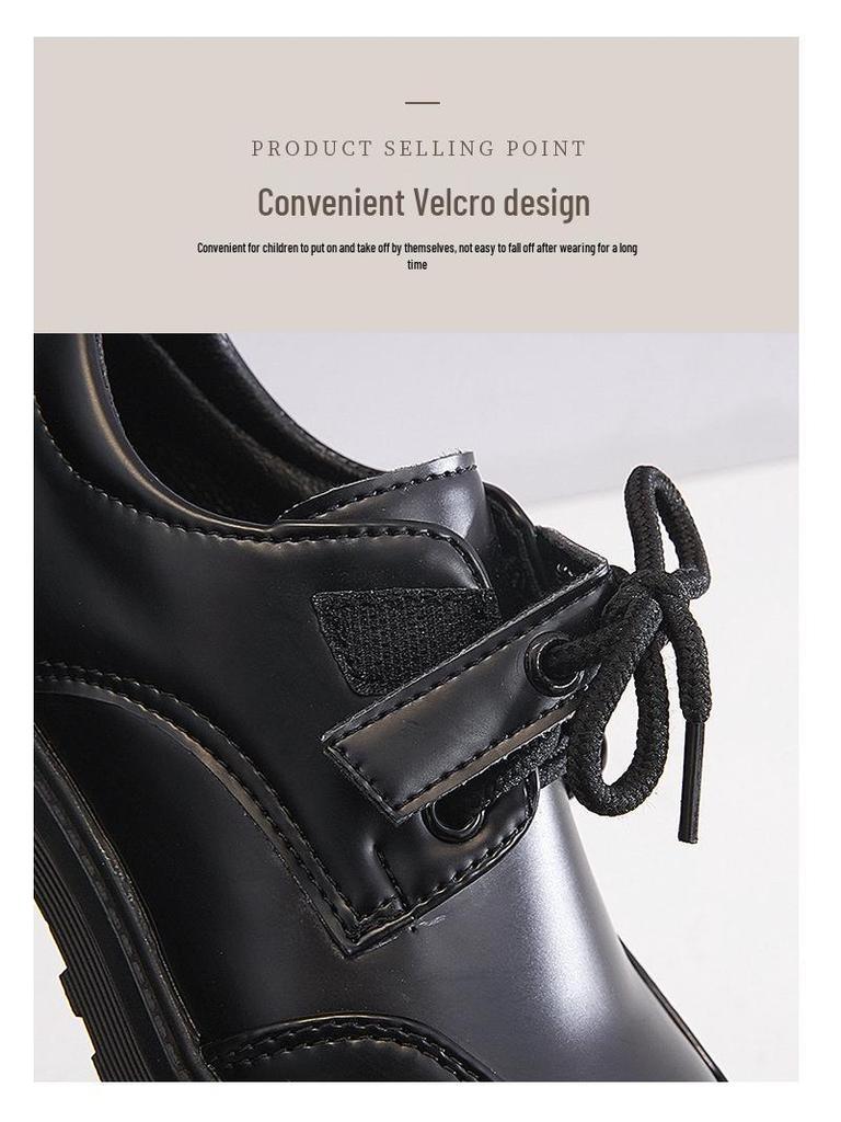 Schwarze Leder-Schulschuhe für Jungen - Koreanischer Stil, Weiche Sohle, Frühling/Herbst 2025