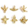 Angel Shaped 3D Pendant With Circles Copper Religious Charms 18k Gold Color Angel Charms for DIY Neacklace Jewelry,1 Piece