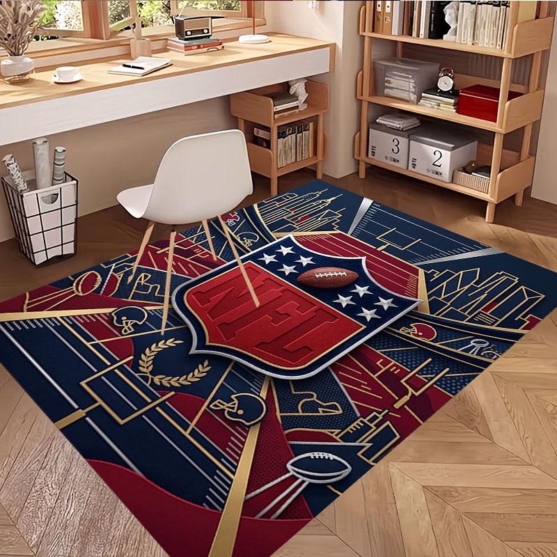 NFL Print Teppich, Waschbarer Bodenläufer, Für Eingangsbereich Studentenwohnheim Waschküche Büro Arbeitszimmer, Heimdekoration Geburtstags-Weihnachtsgeschenk