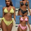 European and American Embroidery Flower Sexy Pure Desire Split Swimsuit Bikini Bikini