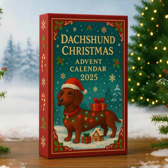 2025 Dachshund Christmas Advent Calendar 24 Days Acrylic Dog Themed Ornament Countdown Unique Gift for Dog Lovers