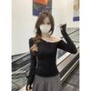 Autumn Korean Slim Fit Off-Shoulder Long Sleeve Top for Women