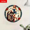 Vintage Phonograph Girl Metal Tin Sign Wall Art Retro Music Note Decor