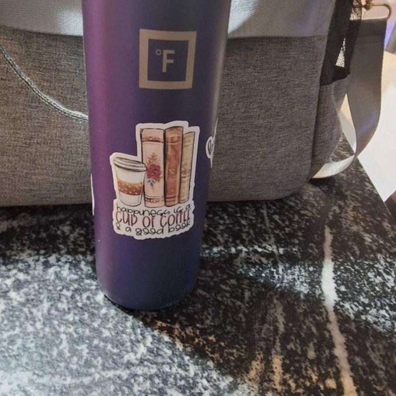 Stickers, Book Sticker, Coffee Decal, Bookish Sticker, Summer Sticker, Happiness Is A Cup Of Coffee And A Good Book, Reading Stickers