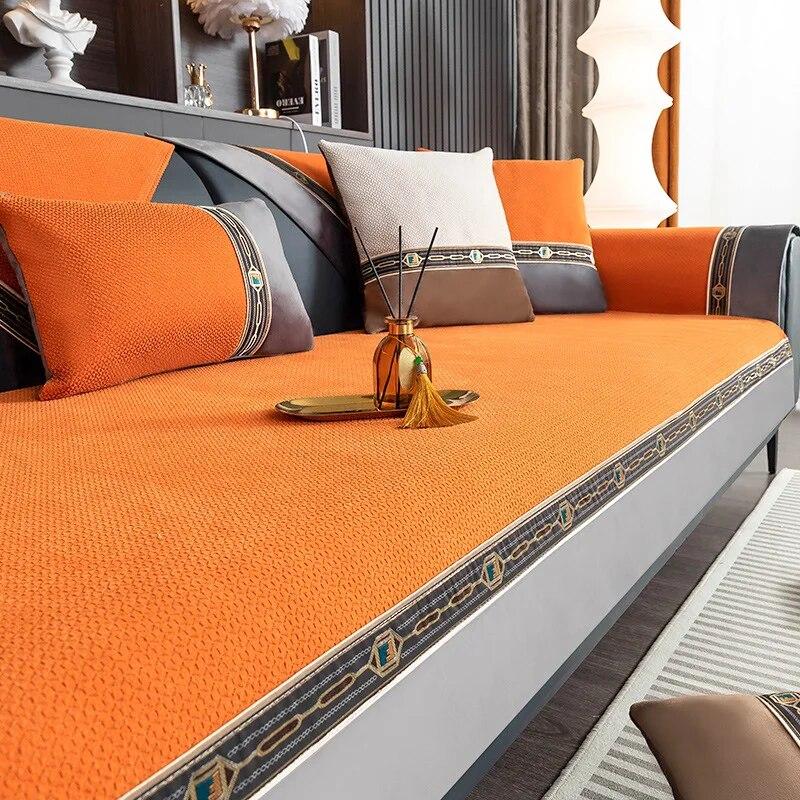 Luxuriöses, rutschfestes Sofakissen, modisch, elegant, vier Jahreszeiten, universelles Sofa, Handtuch, Couchkissen, Spleißen, Kombination, Couchbezüge