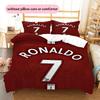 Lenjerie de pat cu model Cristiano Ronaldo Decorațiune pentru casă Cadou de ziua de naștere (1 * husă de pilotă + 2 * fețe de pernă, fără miez),merchandise pentru fani.