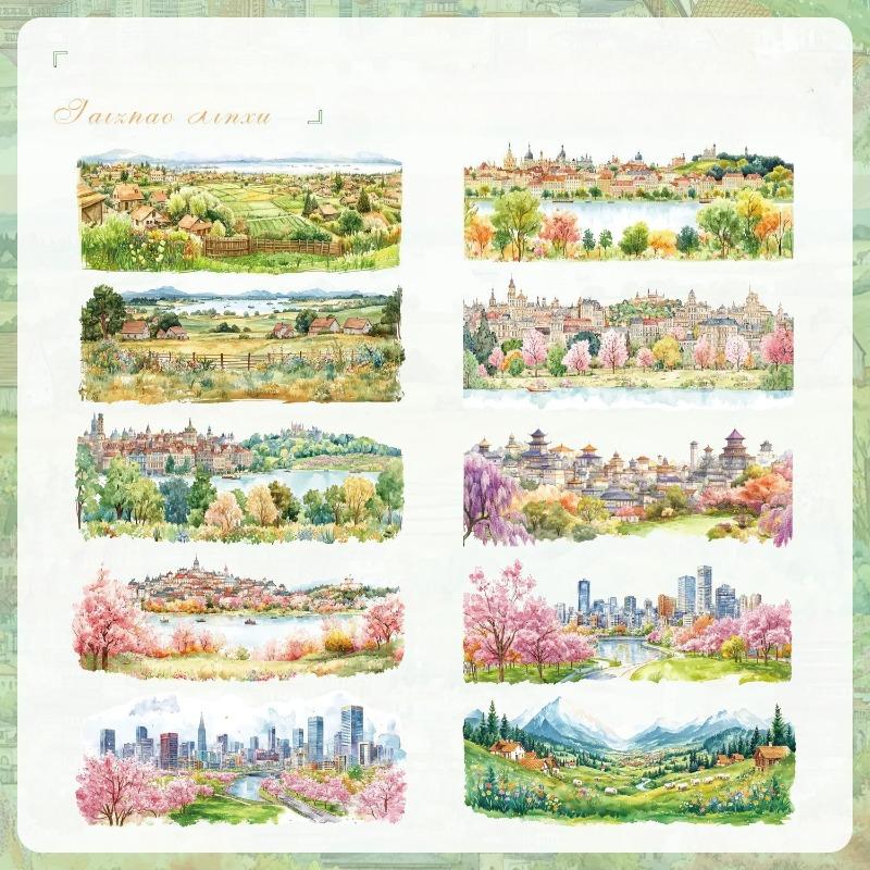 10pcs Kawaii Scrapbook Sticker Ji Xu Era Scrapbooking Supplies Planner Decorative Stationery Sticker Album Decoration