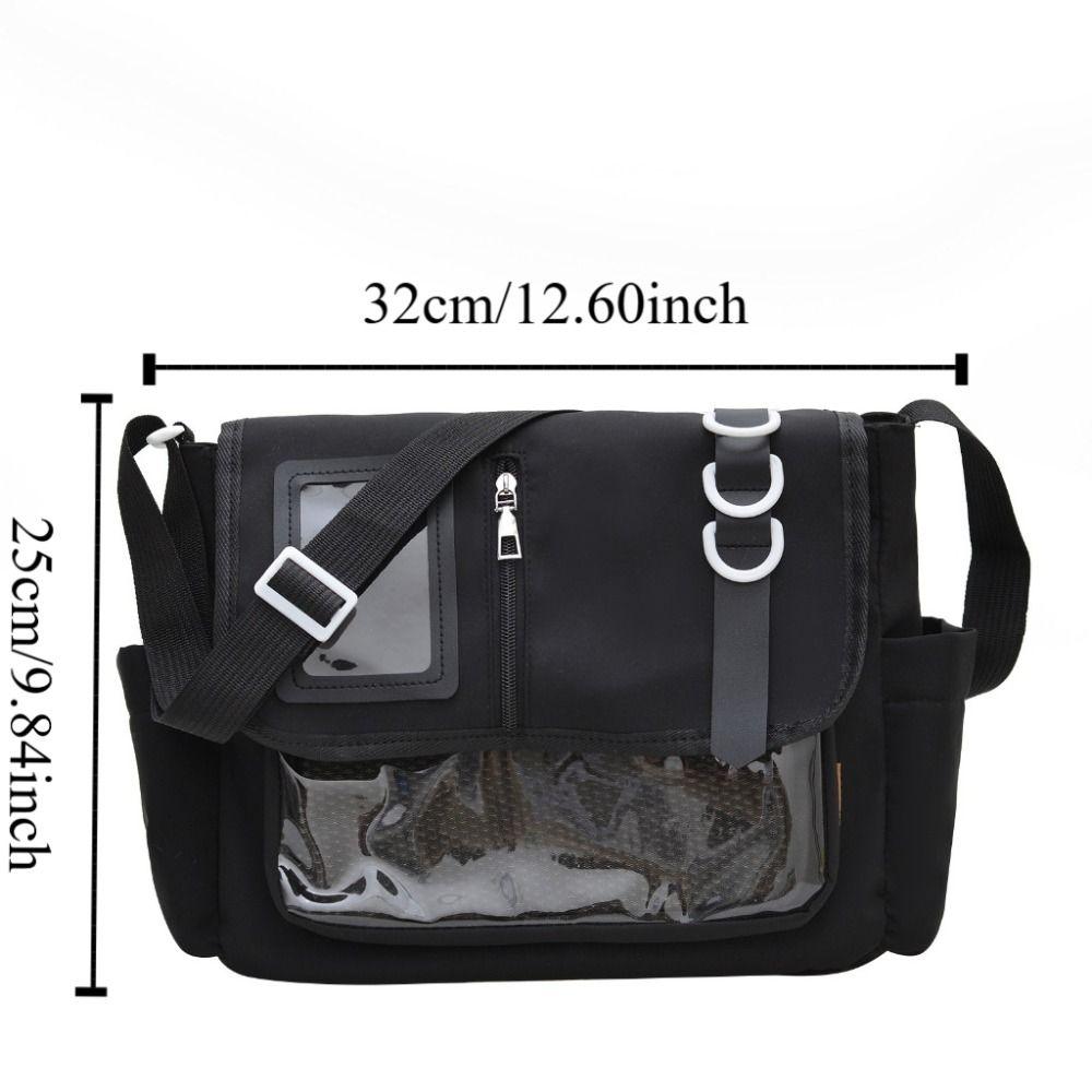 Color Sólido Transparente Placa Exhibidora de Insignias Itabag Bolso Bandolera Casual Harajuku Bolso Escolar DIY