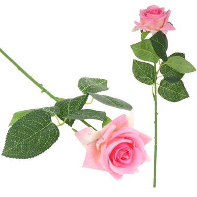 Silicone Rose Twig Artificial Flowers Decorations for a 44 Cm Vase - Pink