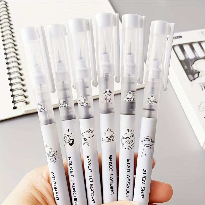 6 schnelltrocknende Gelstifte, 0,5 mm feine Spitze, schwarze Tinte – ideal für Studenten und den Einsatz im Büro