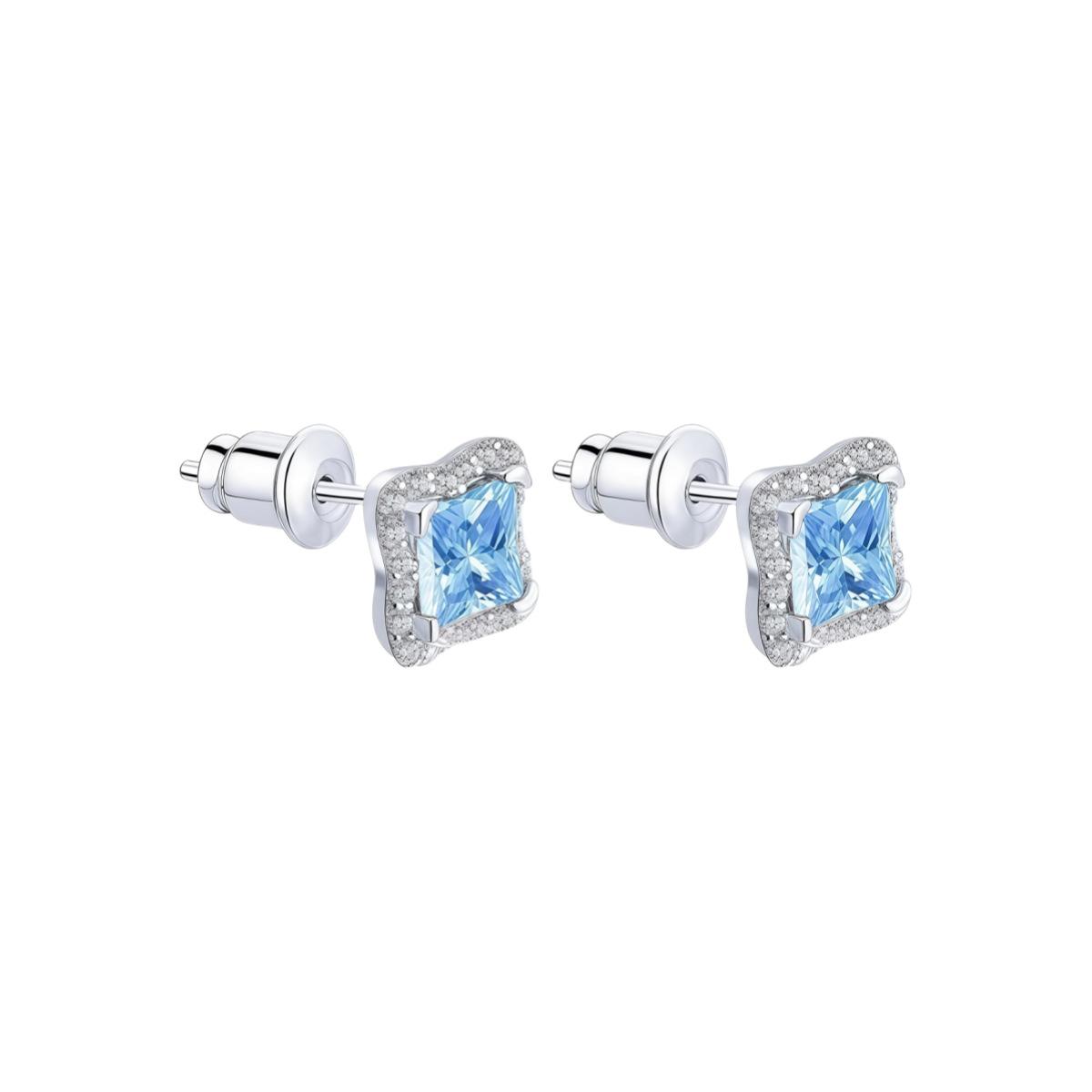 Polaris Four-Leaf Clover Earrings Light Luxury High-End Hip-Hop Trendy Men Flash Paraiba Earrings Women
