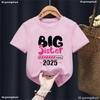 Big Sister Loading 2025 Letter Printed Tshirt Girls Funny Kids Clothes Harajuku Kawaii Children'S Clothing T-Shirt Tops
