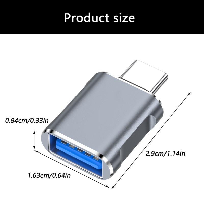 Metal USB to Type C Male OTG Converter for Universal Device Connectivity 10Gbps Fast Data Transfer 100W 3A Fast Charging