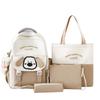 Four-Piece Backpack Set Student Schoolbag Cartoon Women's Color Block Backpack for Girls Letter Backpack