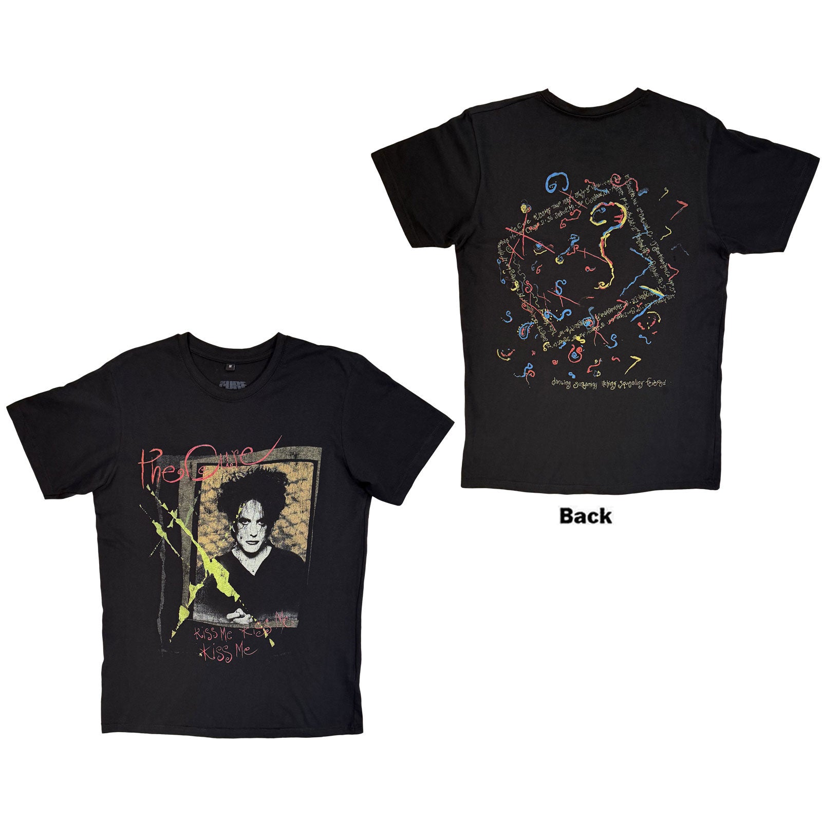 The Cure Premium Carbon TShirt Kiss Me Vintage Black Back Print OFFICIAL S
