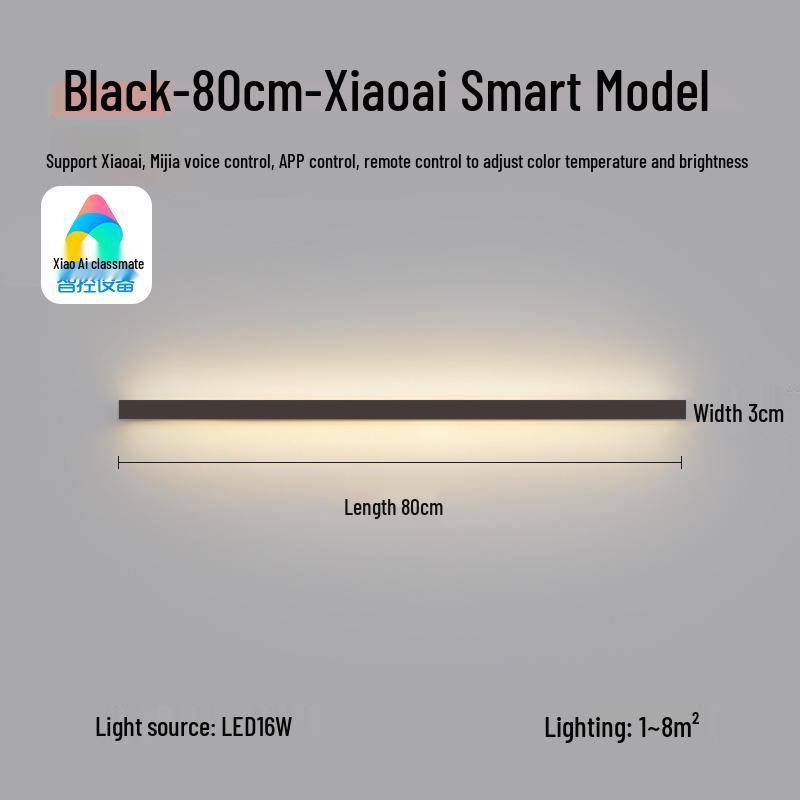 Minimalist Modern Long Strip Wall Lamp for Bedroom, Living Room, or Sofa Side