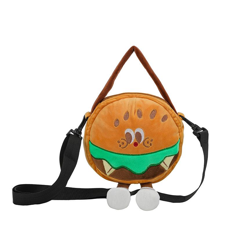 Fun cute cartoon fries burger bag girl versatile small satchel creative portable messenger change bag