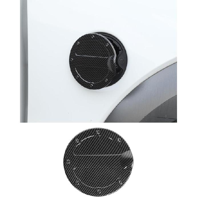 Fit for 2009-2014 Ford F-150 Fuel Gas Filler Tank Door Cap Cover, Carbon fiber Gas Tank Cap Fuel Filler Door Cover Trim Exterior Accessories, Carbon