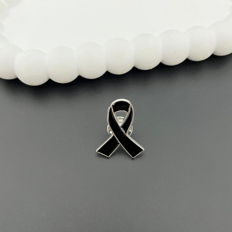 

10Pcs Alloy Dripping Oil Black Ribbon Pin Badge Brooch Funerals Memorial Pin Mourning Badge Brooch Party Jewelry Accessories A5